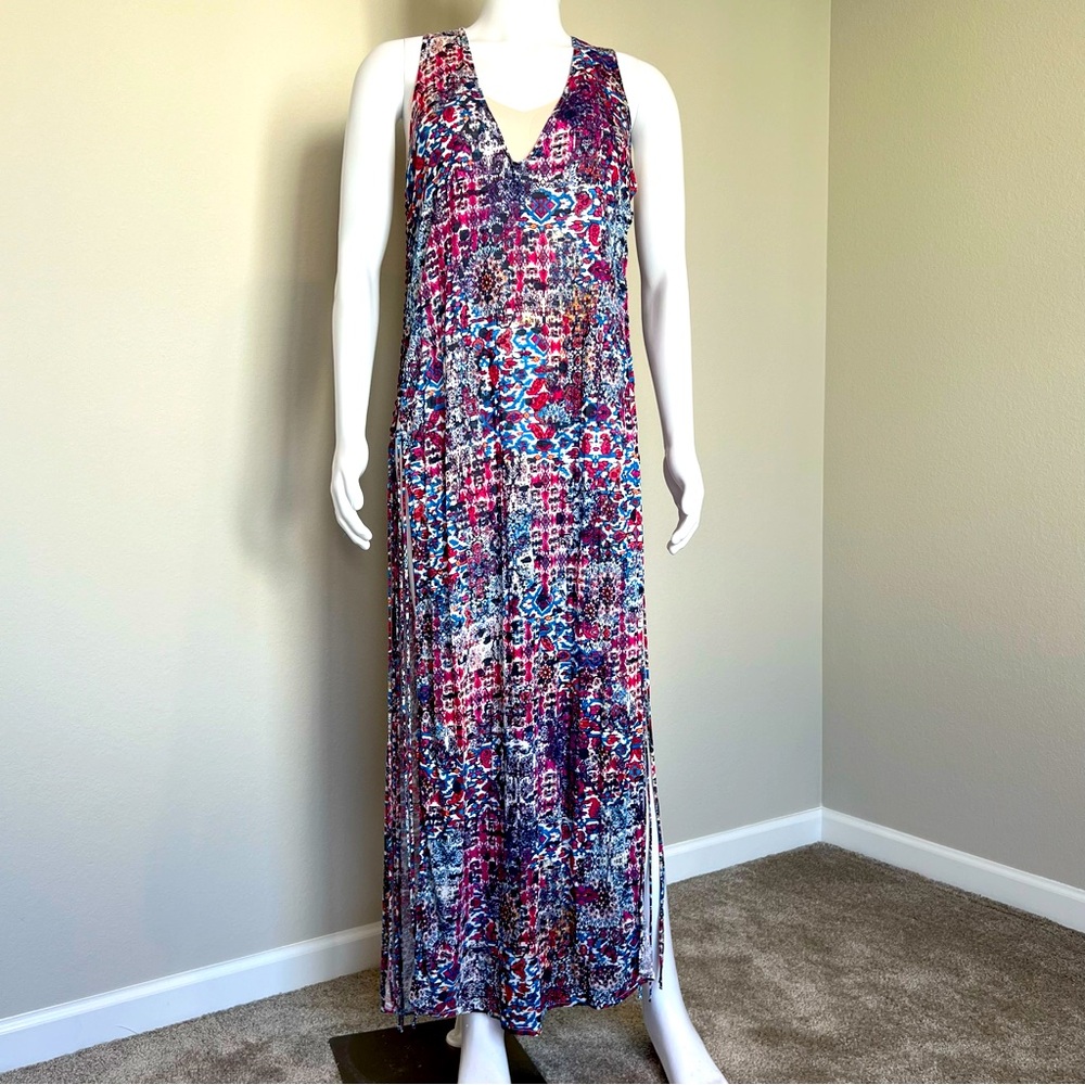 NWT - Patterned Cover-Up w/ Open Sides, Beading, and Tassles - Ashley Graham